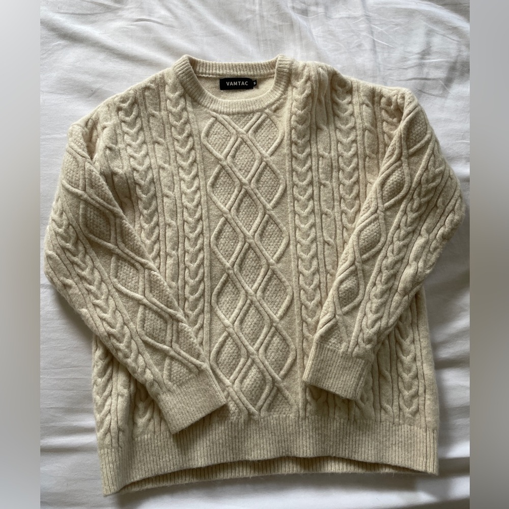 Cream cable sweater